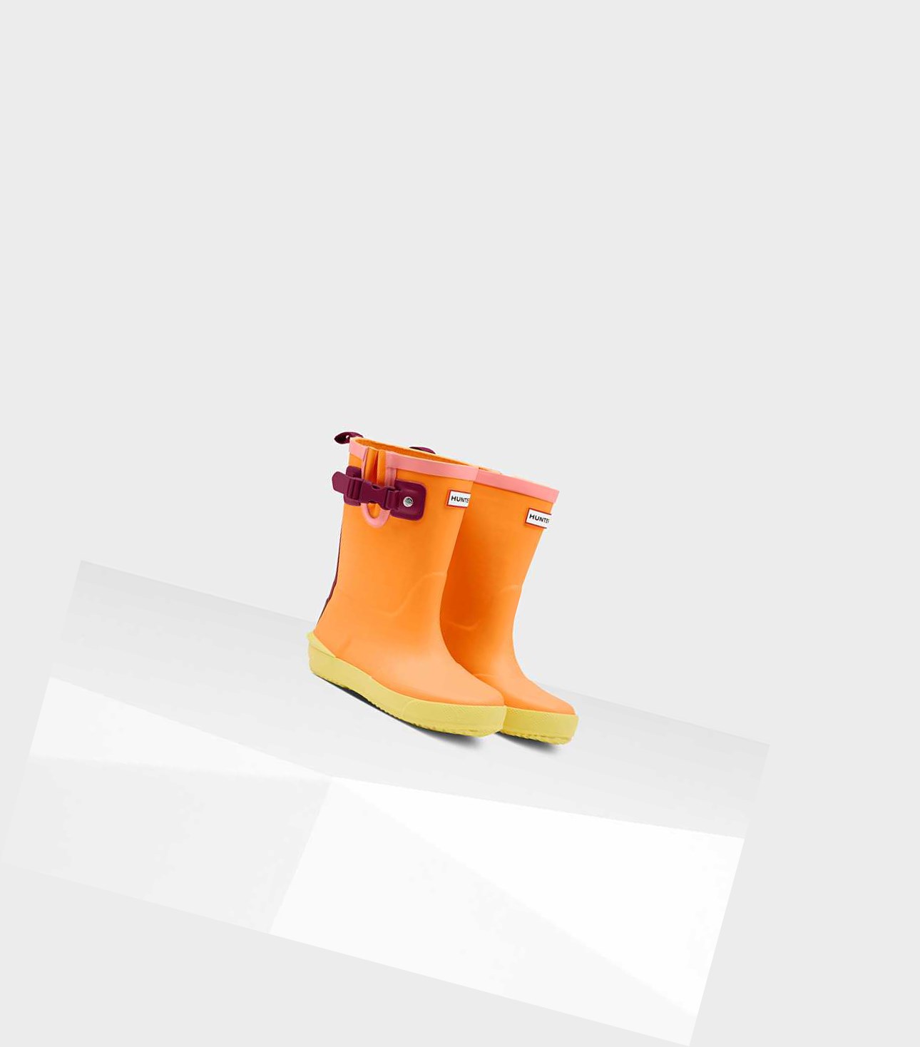 Kids' Hunter Original Davison Wellington Short Boots Orange | 9328175-GY
