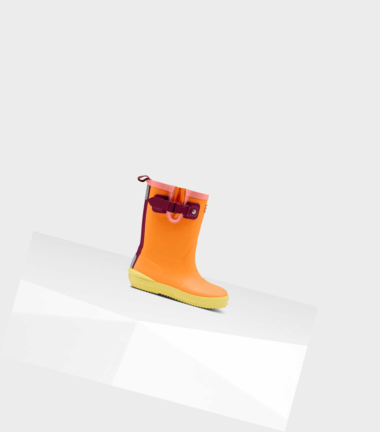 Kids\' Hunter Original Davison Wellington Short Boots Orange | 9328175-GY