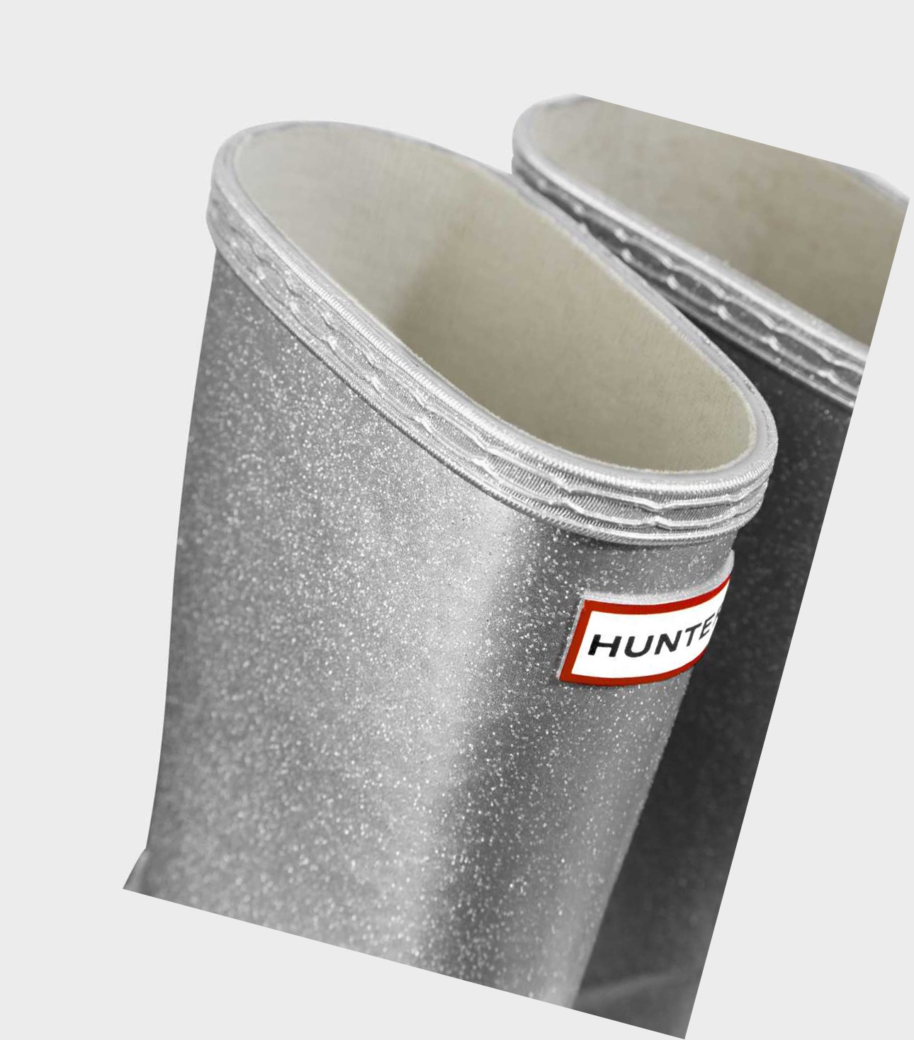 Kids' Hunter Original First Classic Cosmic Glitter Wellington Short Boots Silver | 6025738-QZ