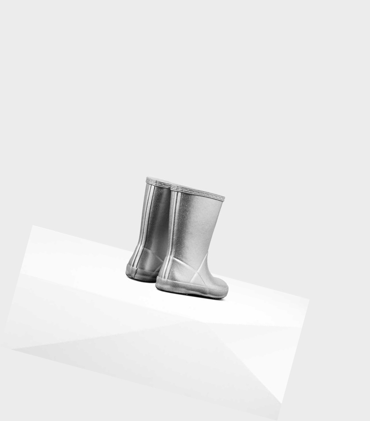 Kids' Hunter Original First Classic Cosmic Glitter Wellington Short Boots Silver | 6025738-QZ