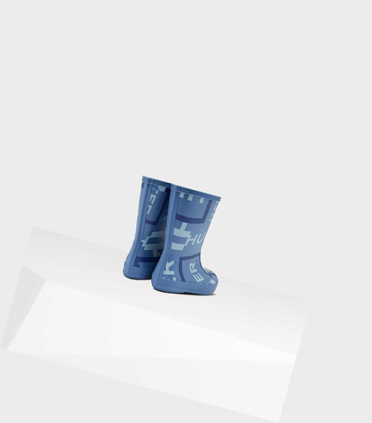 Kids' Hunter Original First Classic Exploded Logo Wellington Short Boots Blue | 7842106-EK