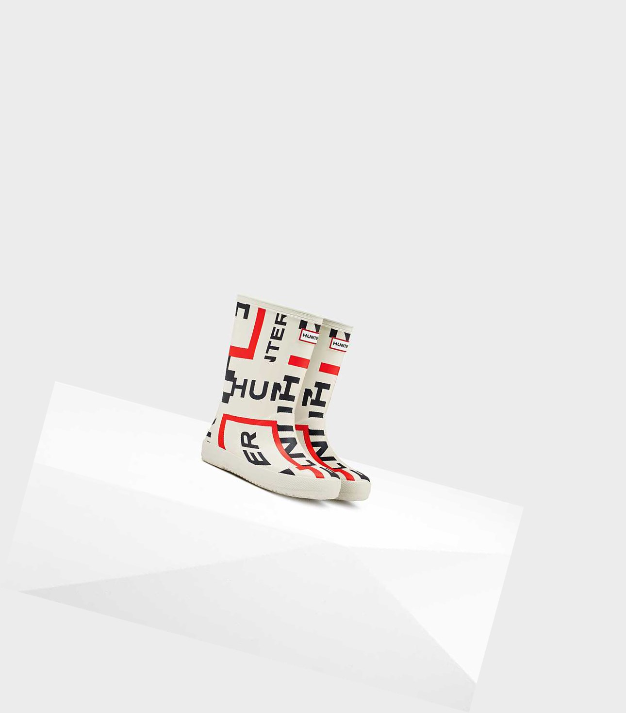 Kids' Hunter Original First Classic Exploded Logo Wellington Short Boots White | 8150926-MS