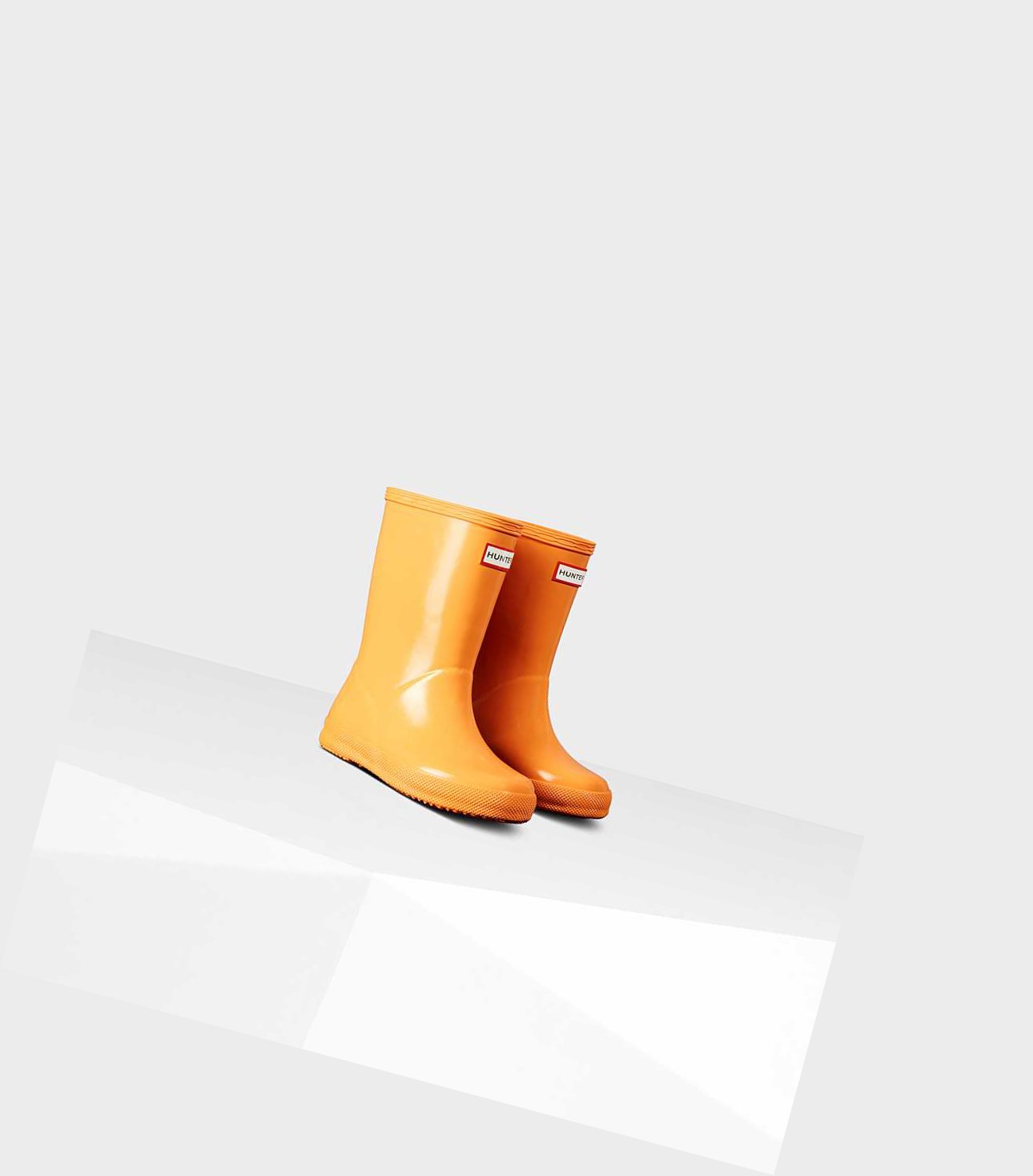 Kids' Hunter Original First Classic Gloss Wellington Short Boots Orange | 3120694-OF
