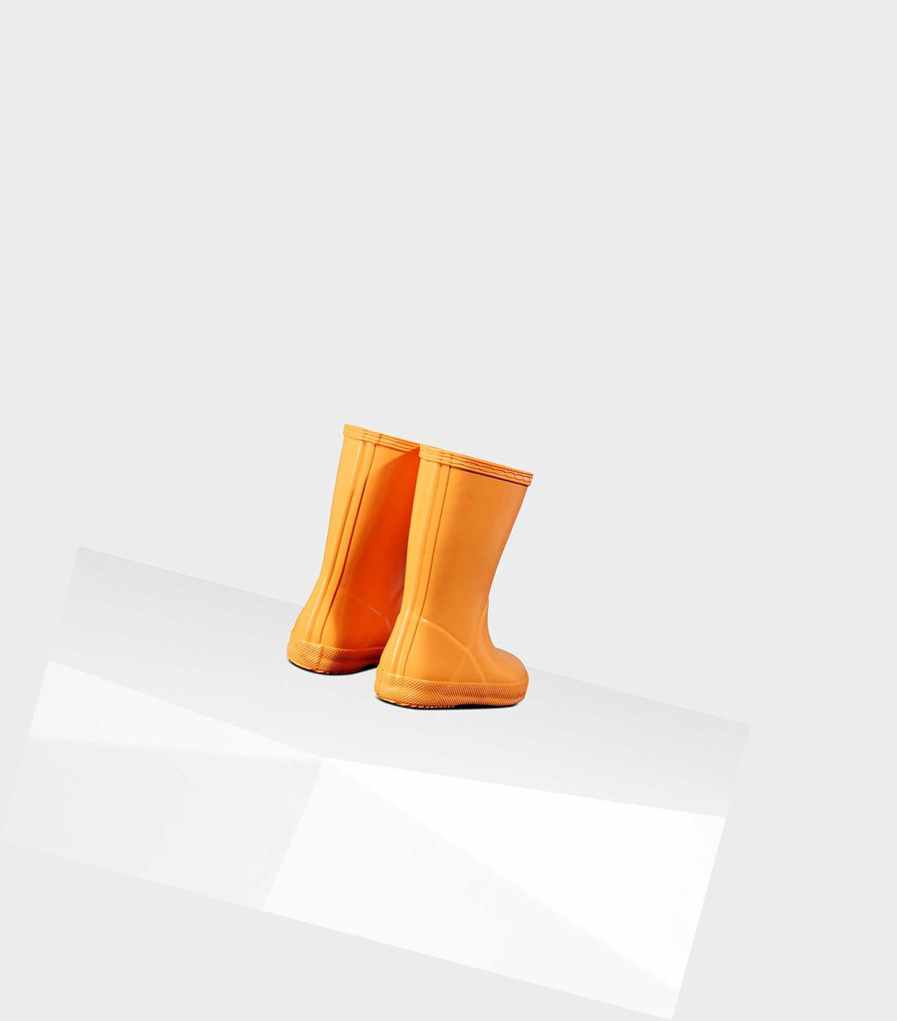 Kids' Hunter Original First Classic Gloss Wellington Short Boots Orange | 3120694-OF