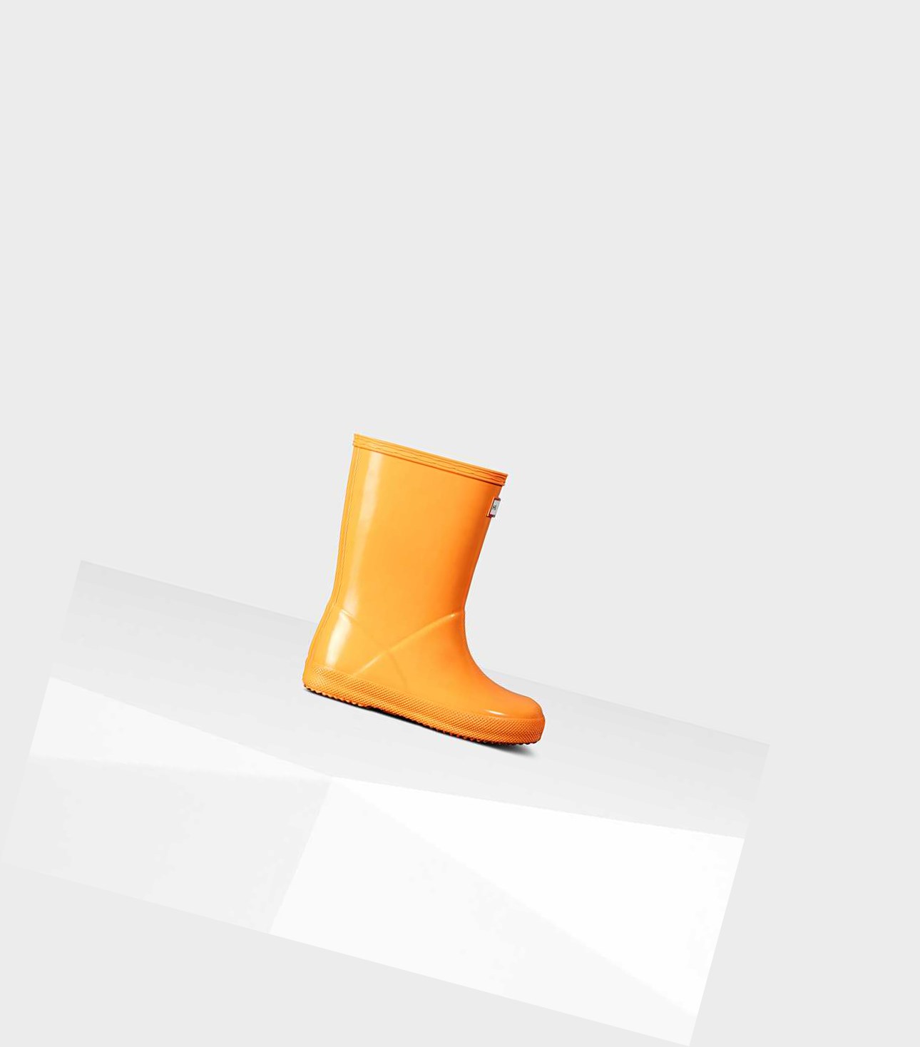 Kids\' Hunter Original First Classic Gloss Wellington Short Boots Orange | 3120694-OF