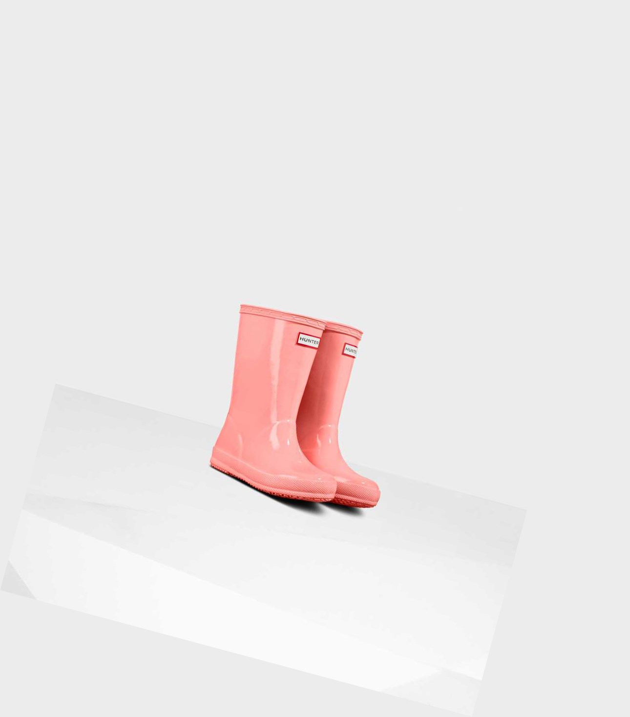 Kids' Hunter Original First Classic Gloss Wellington Short Boots Pink | 5184920-HC