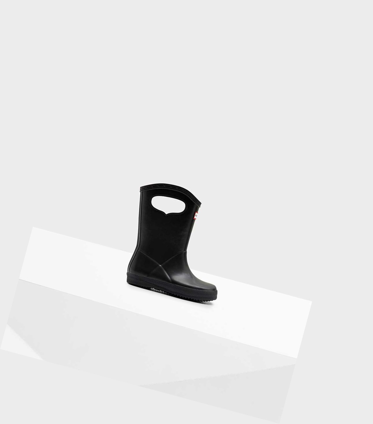 Kids\' Hunter Original First Classic Grab Handle Wellington Short Boots Black | 7453029-XN