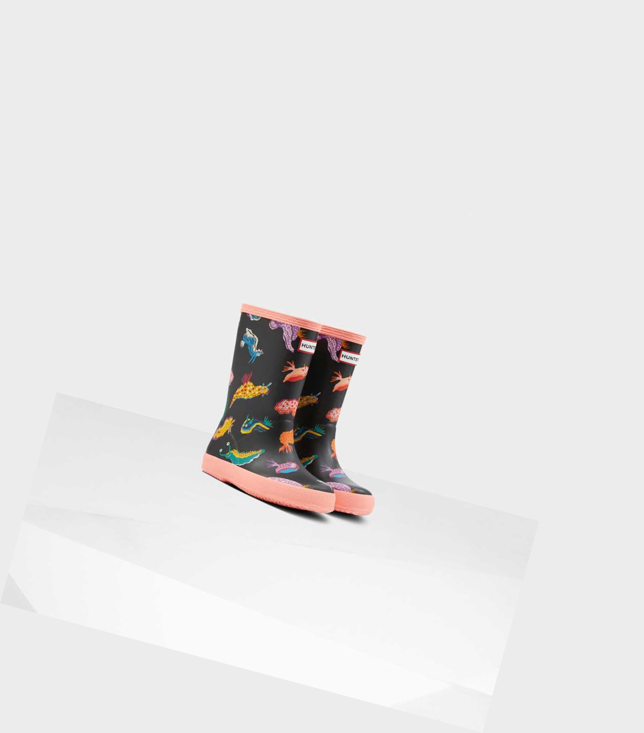 Kids' Hunter Original First Classic Sea Monster Print Wellington Short Boots Pink | 2987304-BS