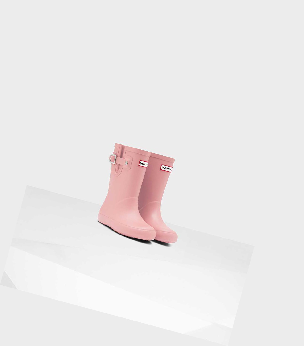 Kids' Hunter Original First Flat Sole Wellington Short Boots Pink | 3875412-FM
