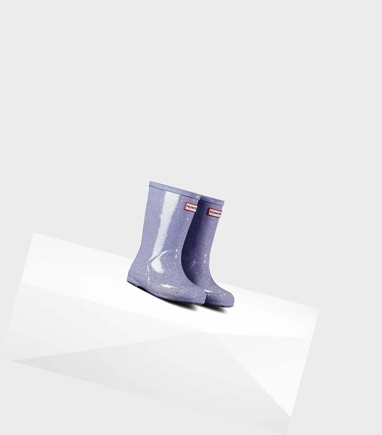 Kids' Hunter Original First Giant Glitter Wellington Short Boots Purple | 1874396-EG