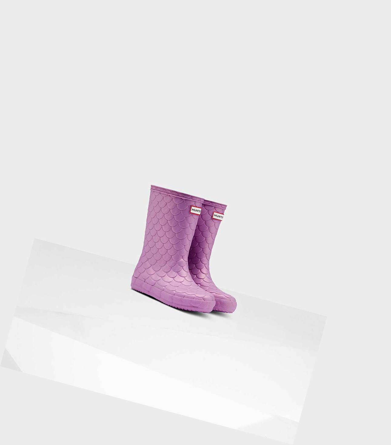 Kids' Hunter Original First Sea Dragon Texture Wellington Short Boots Pink | 7294653-AN