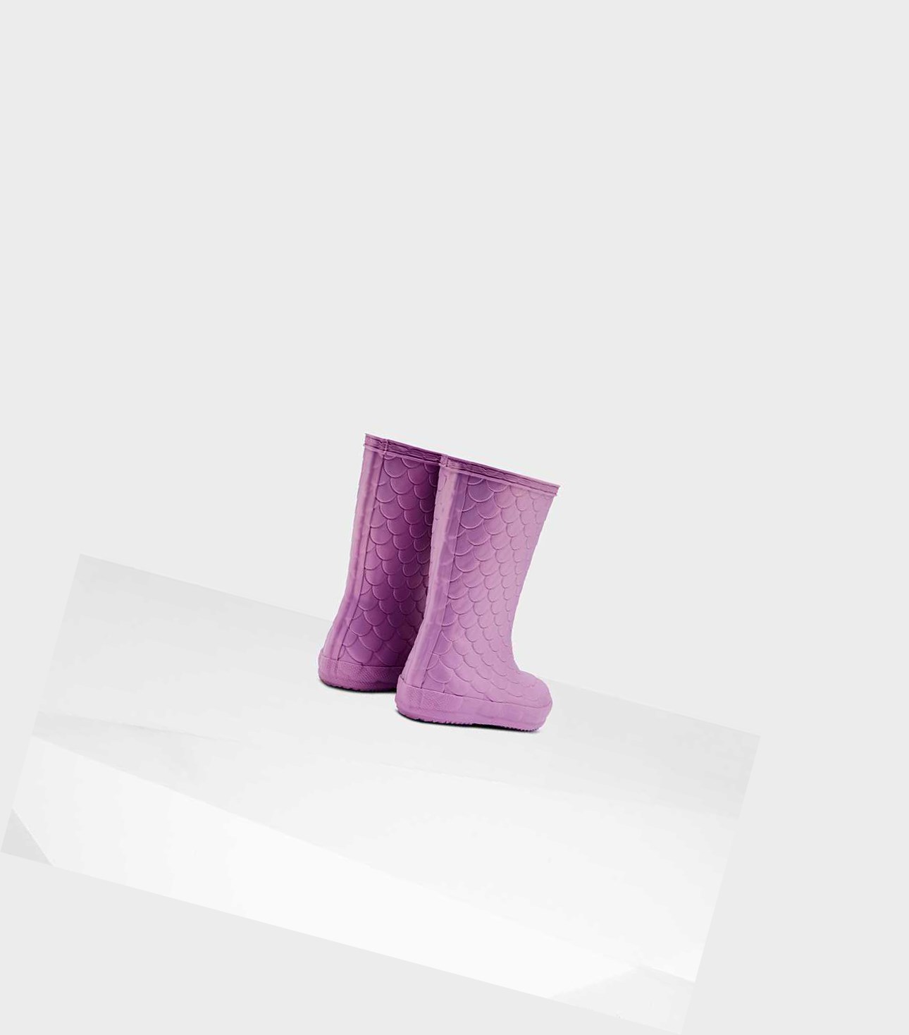Kids' Hunter Original First Sea Dragon Texture Wellington Short Boots Pink | 7294653-AN