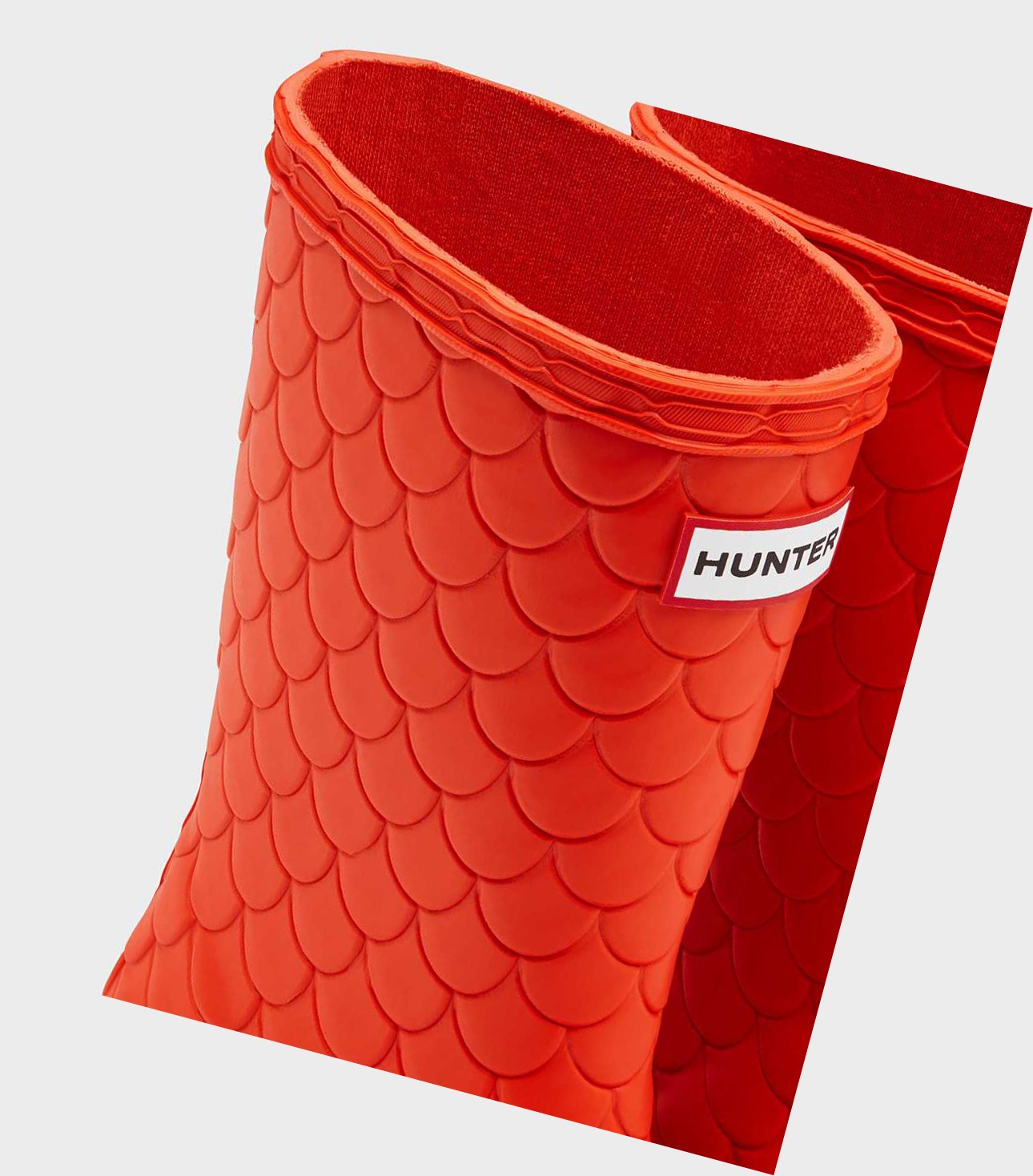 Kids' Hunter Original First Sea Dragon Texture Wellington Short Boots Red | 9308547-EX