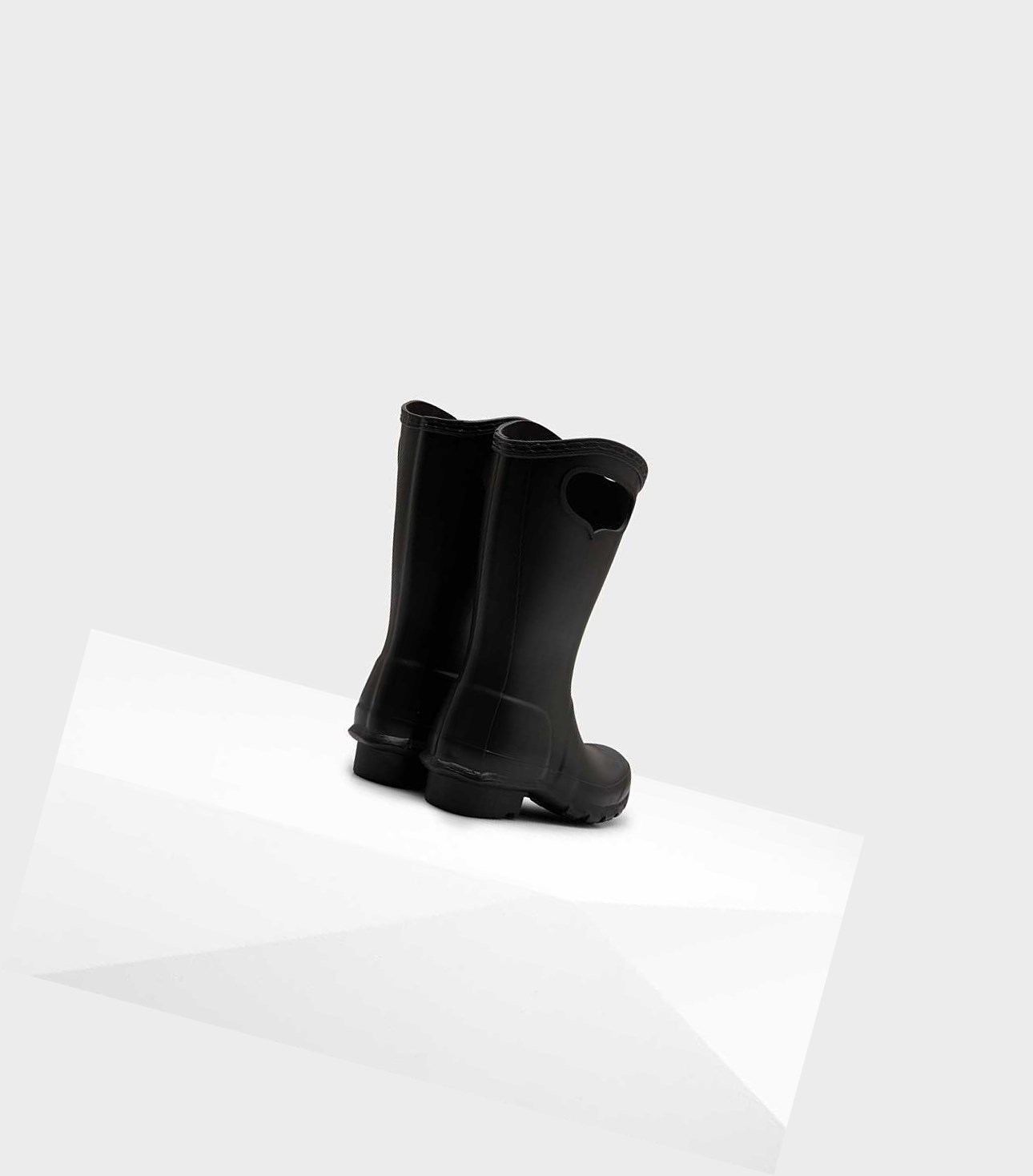 Kids' Hunter Original Grab Handle Wellington Short Boots Black | 1429567-AC