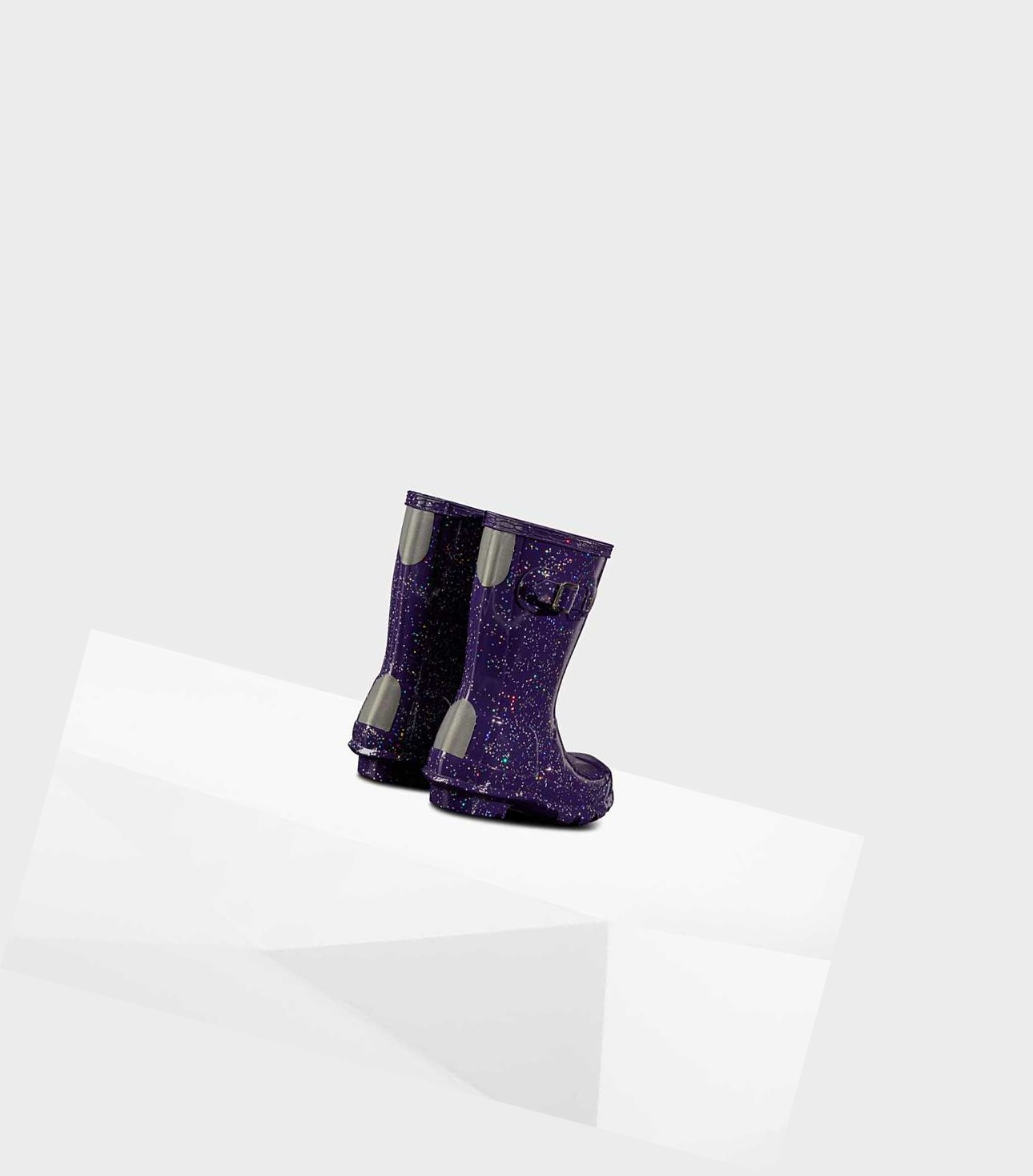 Kids' Hunter Original Little Giant Glitter Wellington Short Boots Purple | 7210569-VE