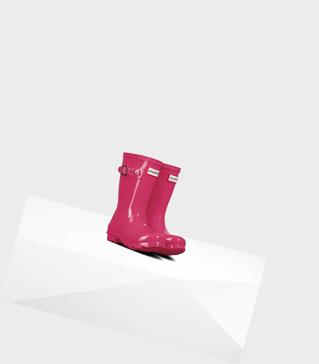 Kids' Hunter Original Little Gloss Wellington Short Boots Pink | 2049816-SY