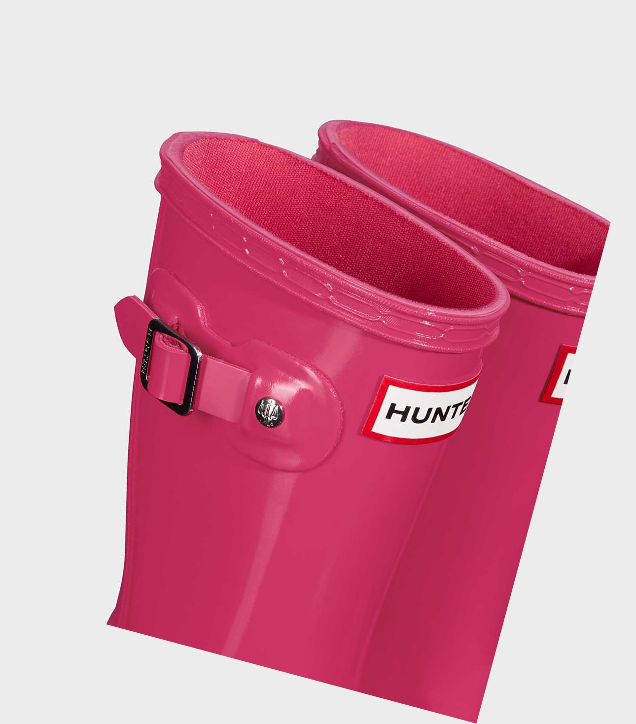 Kids' Hunter Original Little Gloss Wellington Short Boots Pink | 2049816-SY