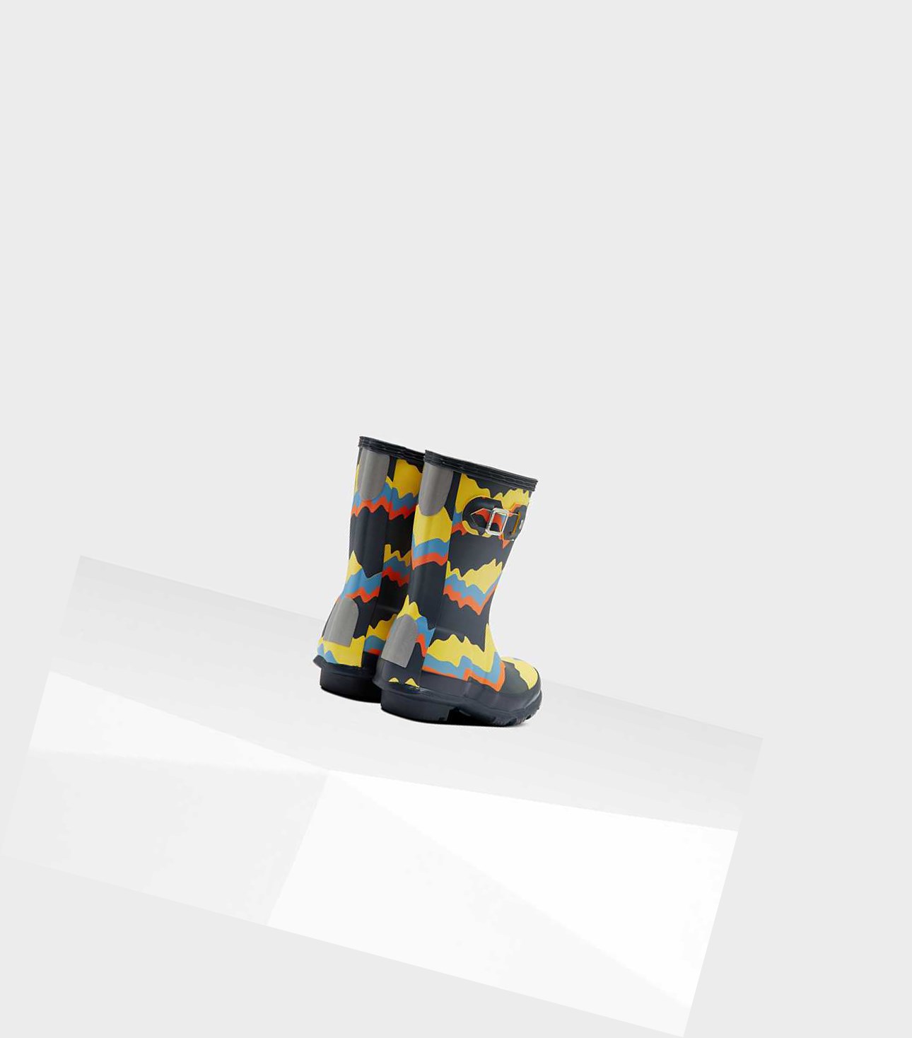 Kids' Hunter Original Little Storm Stripe Wellington Short Boots Navy | 2941638-IK