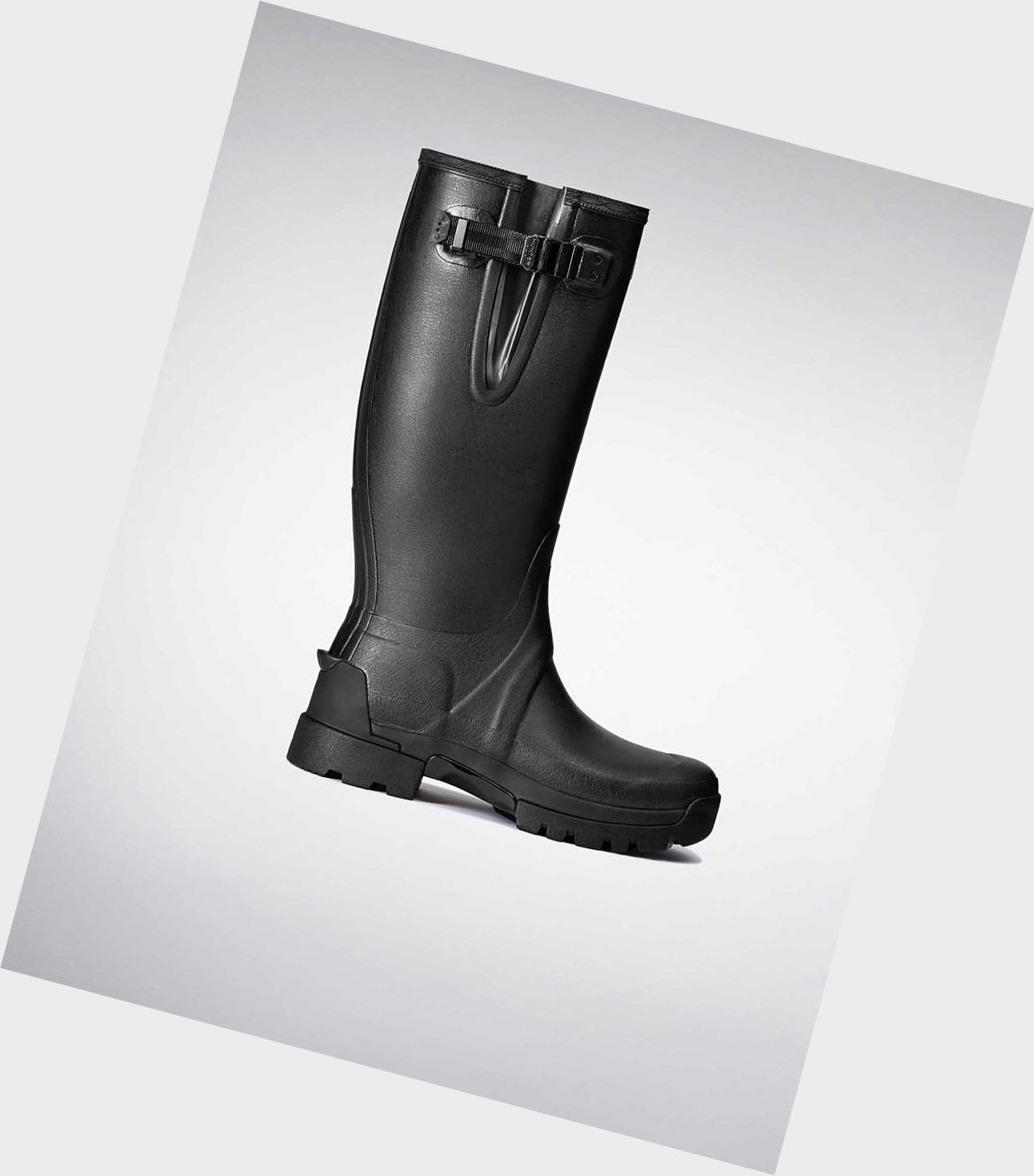 Men\'s Hunter Balmoral Adjustable 3mm Neoprene Wellington Tall Boots Black | 1890327-EA