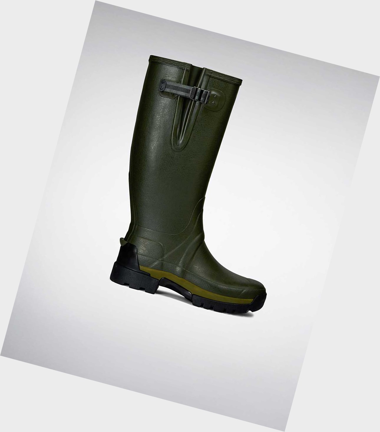 Men\'s Hunter Balmoral Adjustable 3mm Neoprene Wellington Tall Boots Green | 7081249-QO