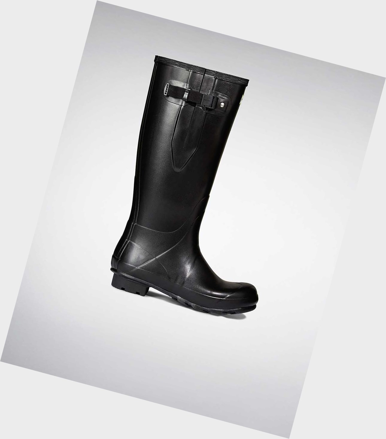 Men\'s Hunter Norris Field Side Adjustable Neoprene Lined Wellington Tall Boots Black | 1628073-QT