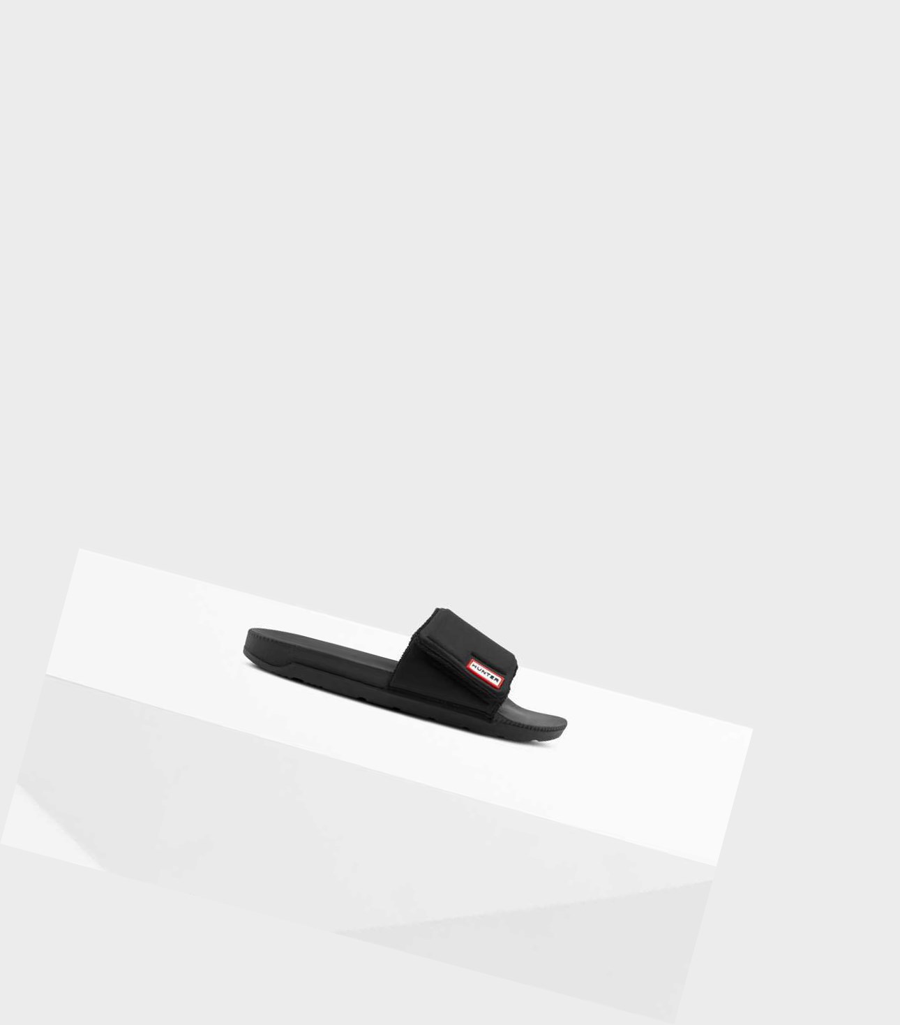 Men's Hunter Original Adjustable Slides Black | 6014857-PX