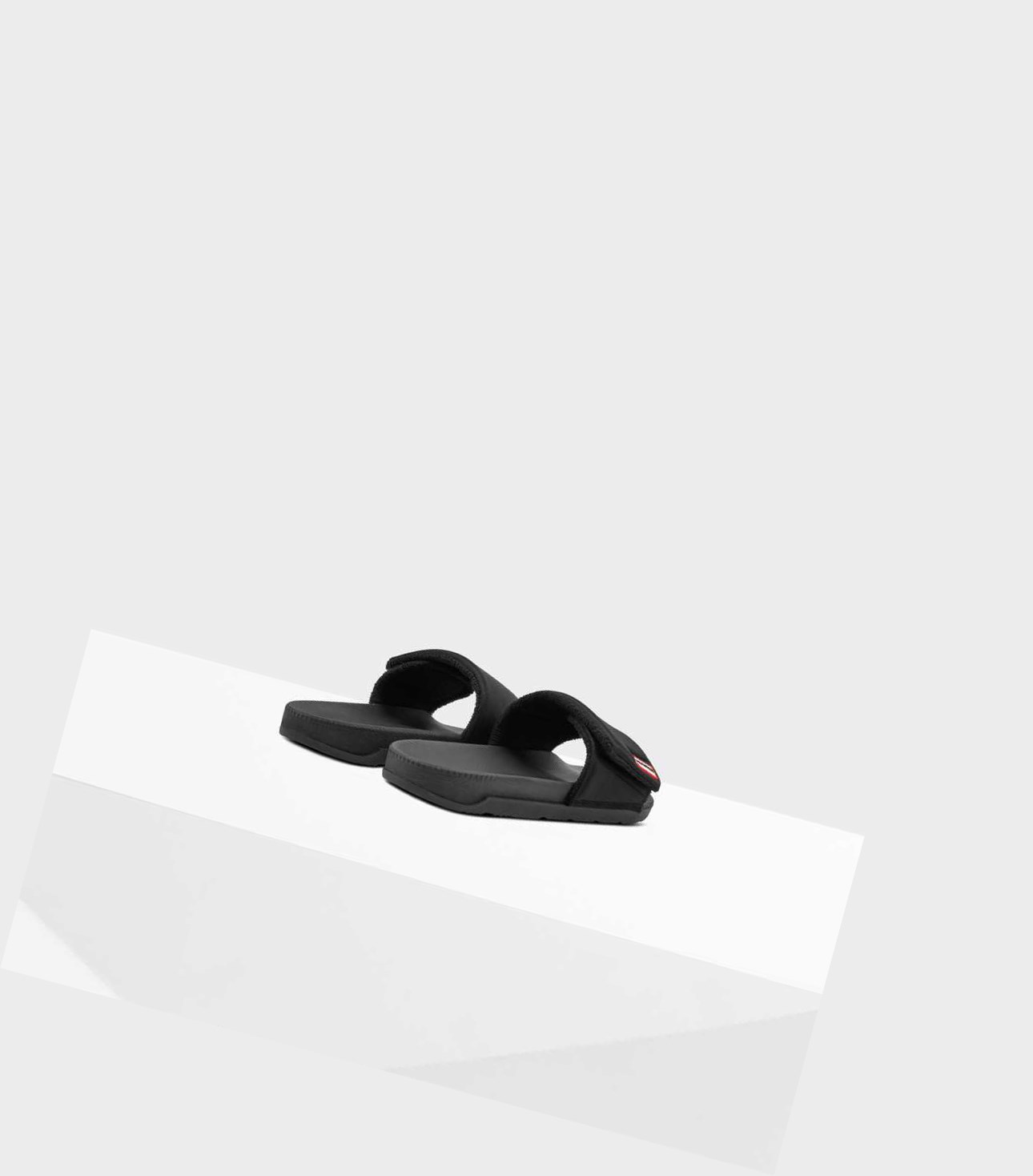Men's Hunter Original Adjustable Slides Black | 6014857-PX