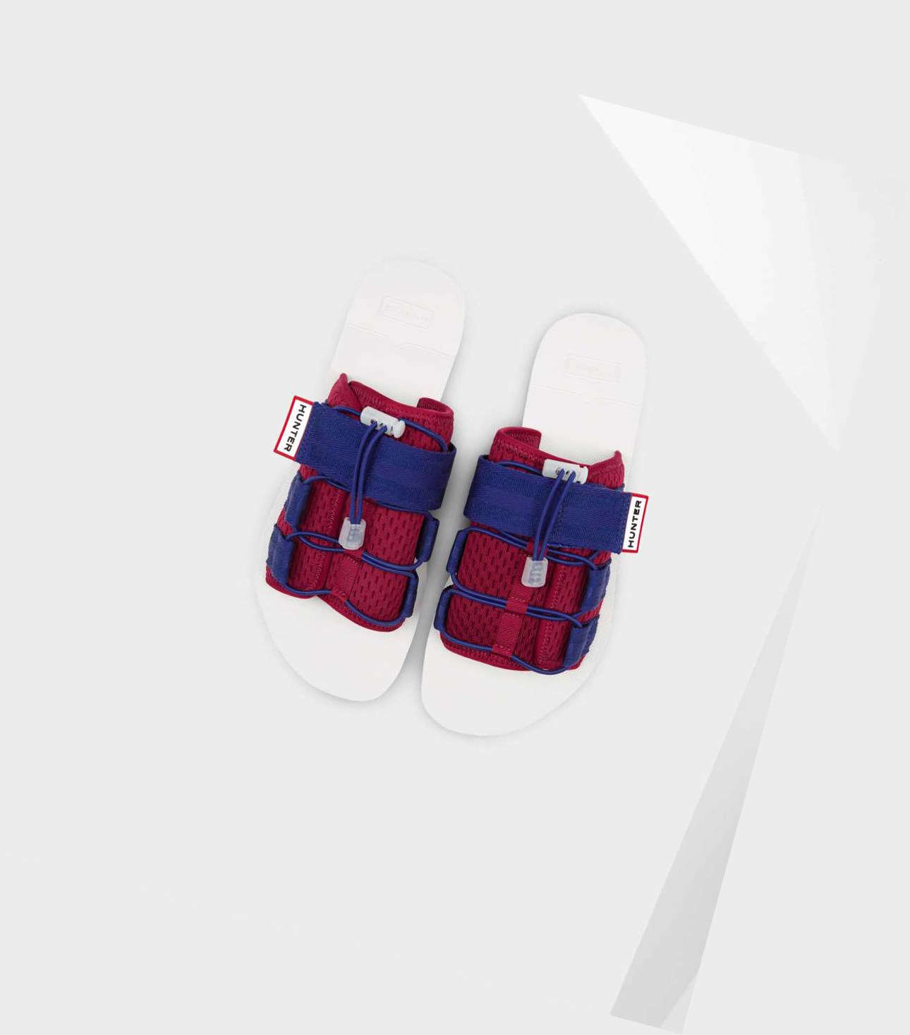 Men\'s Hunter Original Beach Slides Red / Blue | 8512739-BY