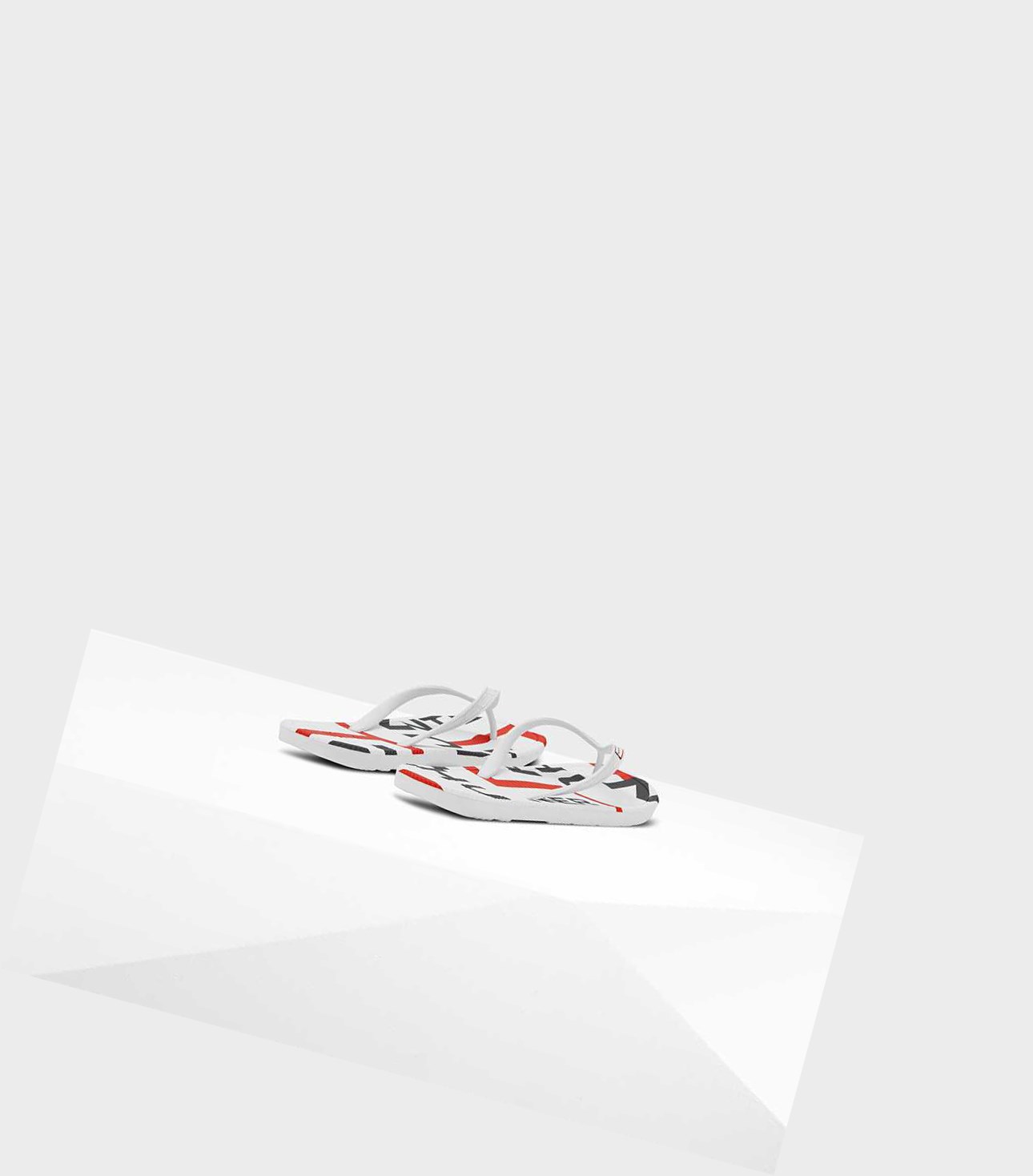 Men's Hunter Original Exploded Logo Flip Flops White | 4165290-PY