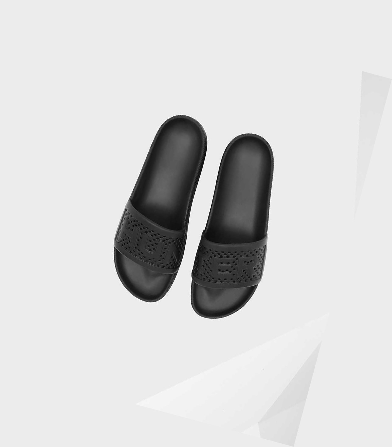 Men\'s Hunter Original Lightweight Moulded Slides Black | 2073964-TD
