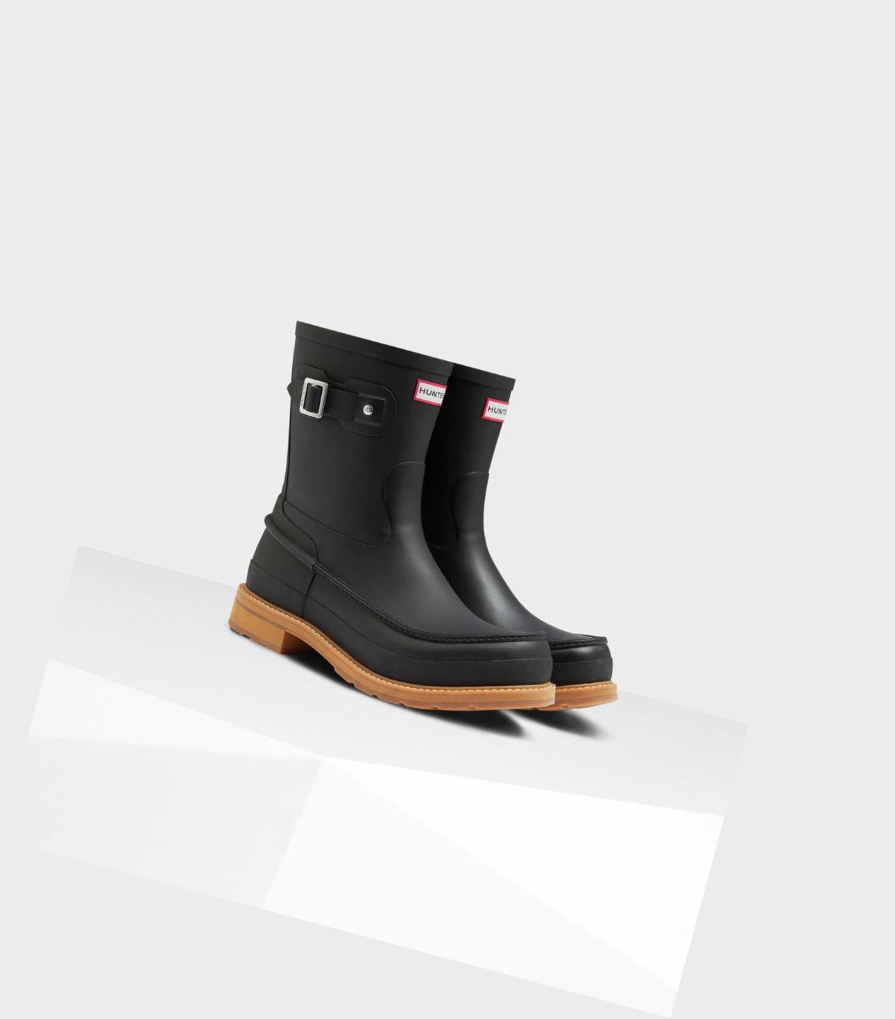 Men's Hunter Original Moc Toe Wellington Short Boots Black | 2583170-YZ