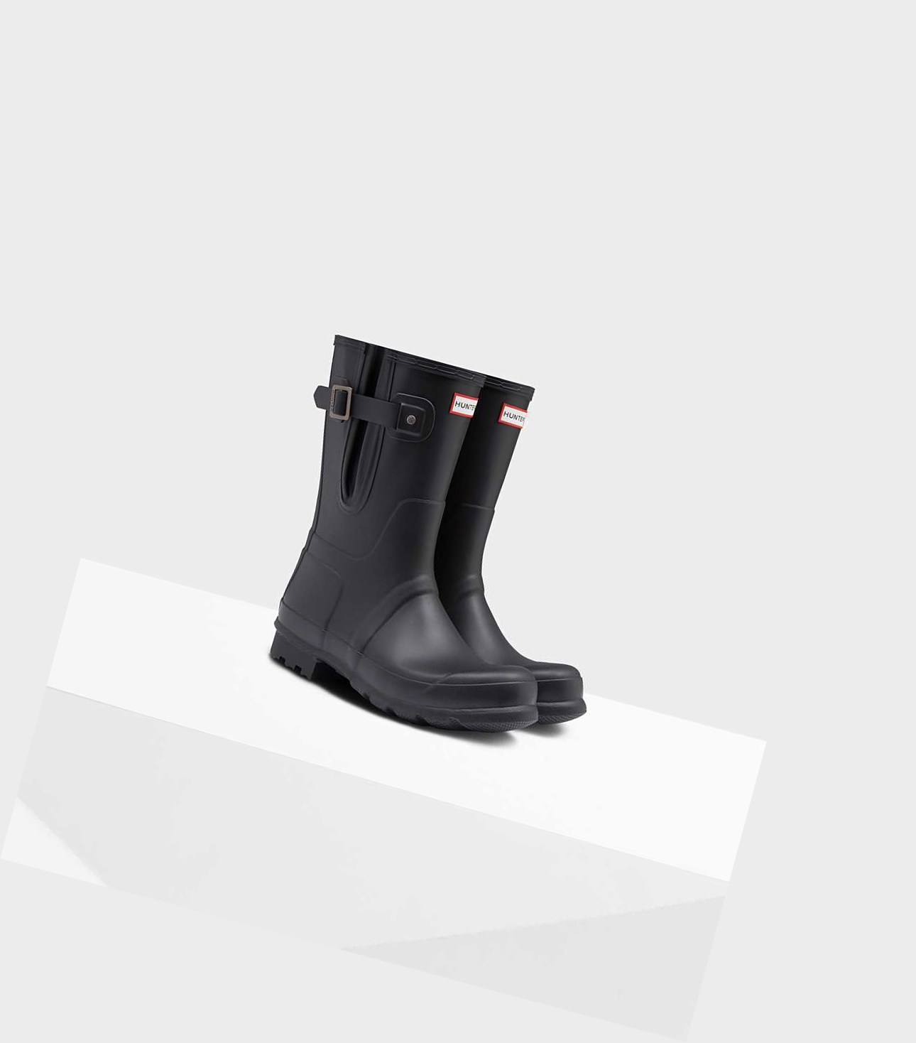 Men's Hunter Original Side Adjustable Wellington Short Boots Black | 3129867-NU