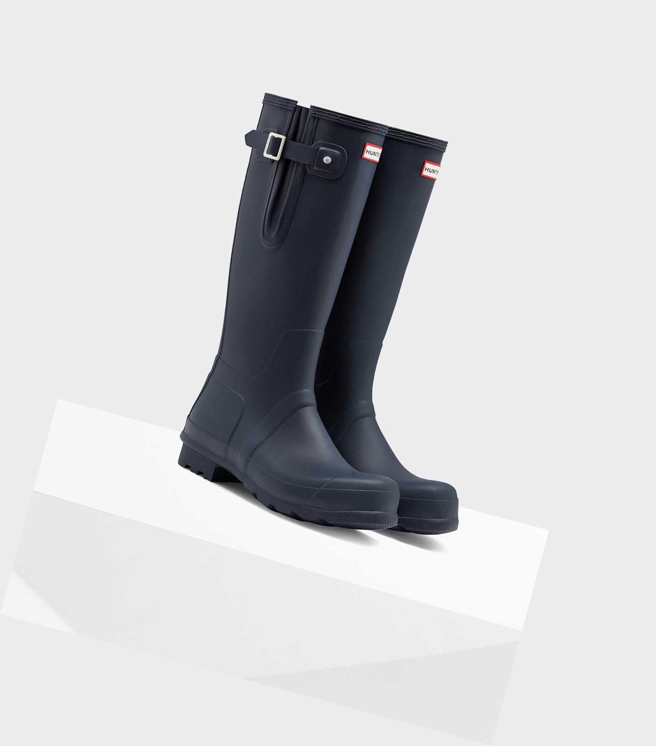 Men's Hunter Original Side Adjustable Wellington Tall Boots Navy | 6213048-FH