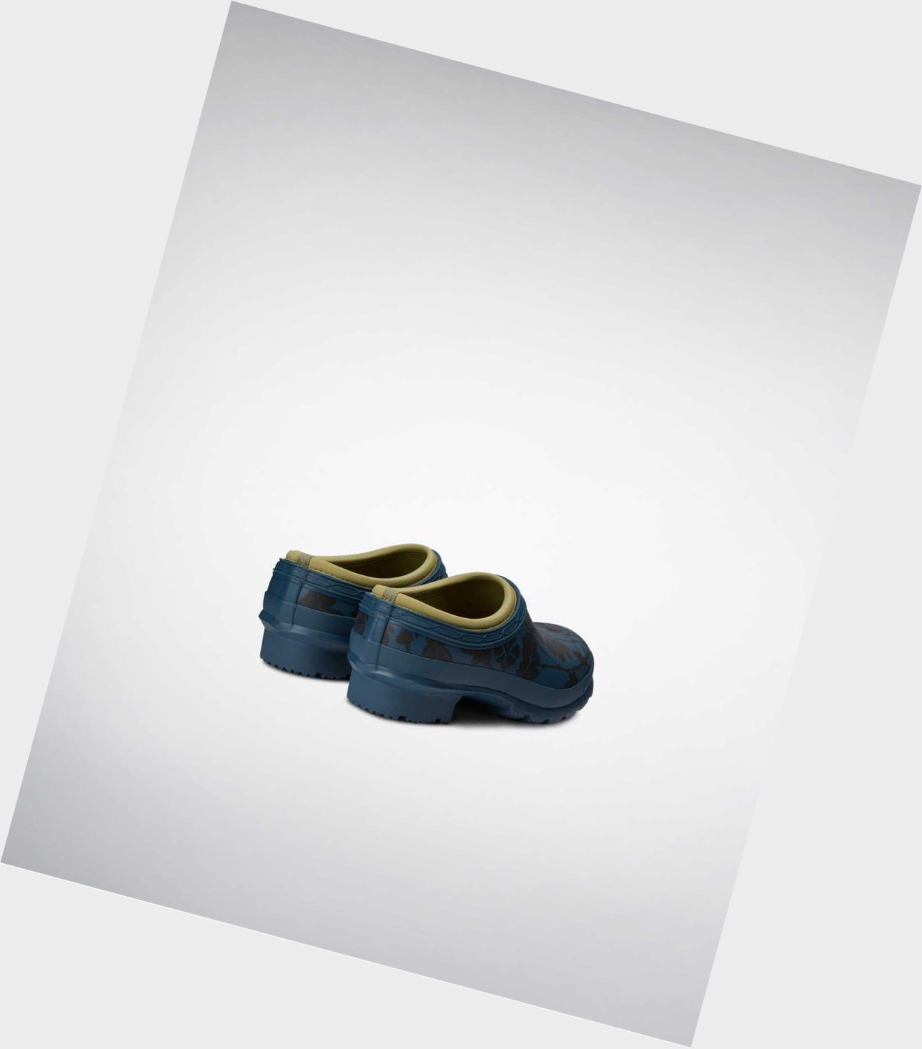 Women's Hunter National Trust Print Gardener Technical Clogs Blue | 0854761-NT