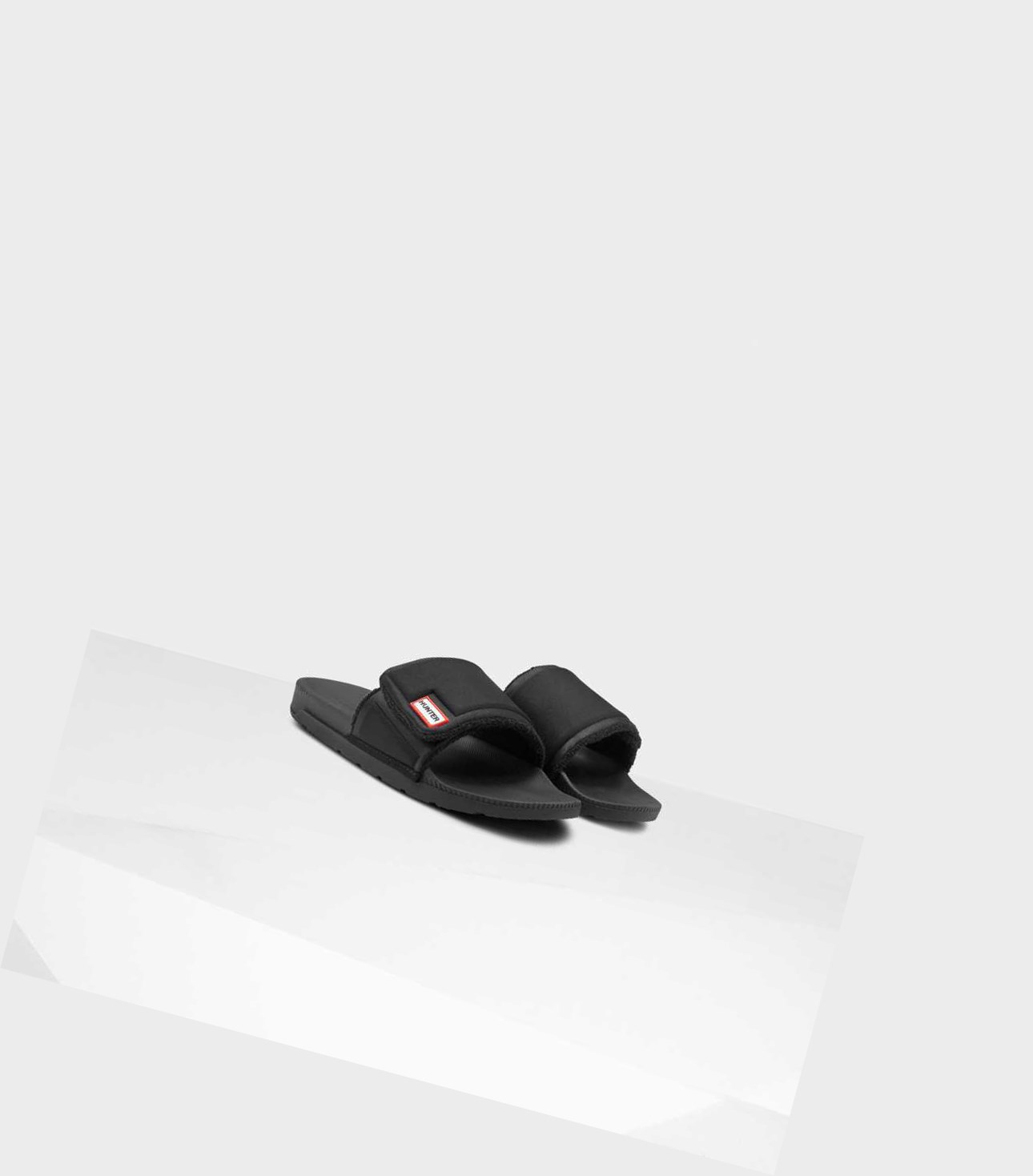 Women's Hunter Original Adjustable Slides Black | 3016928-RI