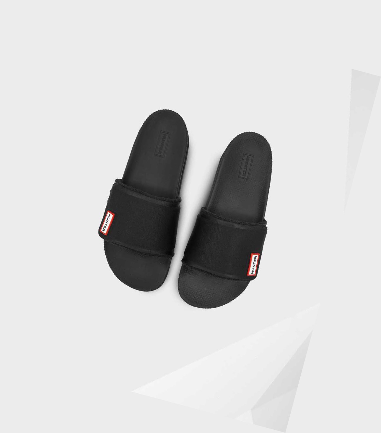 Women\'s Hunter Original Adjustable Slides Black | 3016928-RI