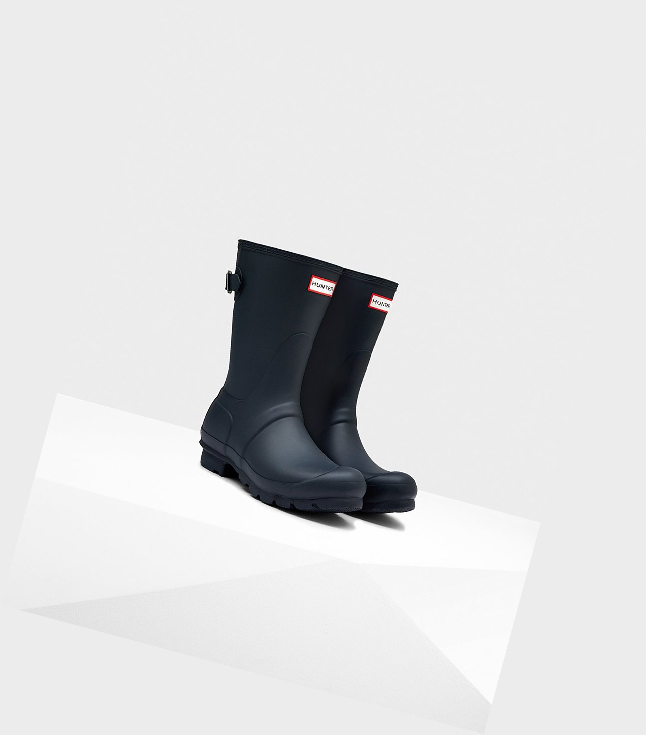 Women's Hunter Original Back Adjustable Short Boots Navy | 2586971-VA