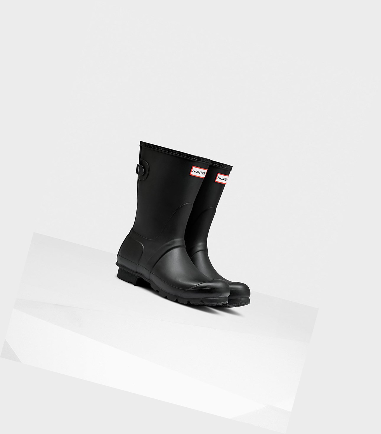 Women's Hunter Original Back Adjustable Short Boots Black | 5472809-HD