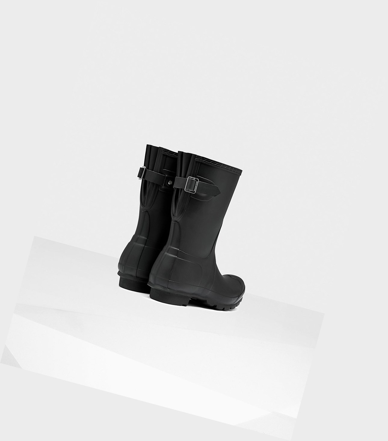 Women's Hunter Original Back Adjustable Short Boots Black | 5472809-HD
