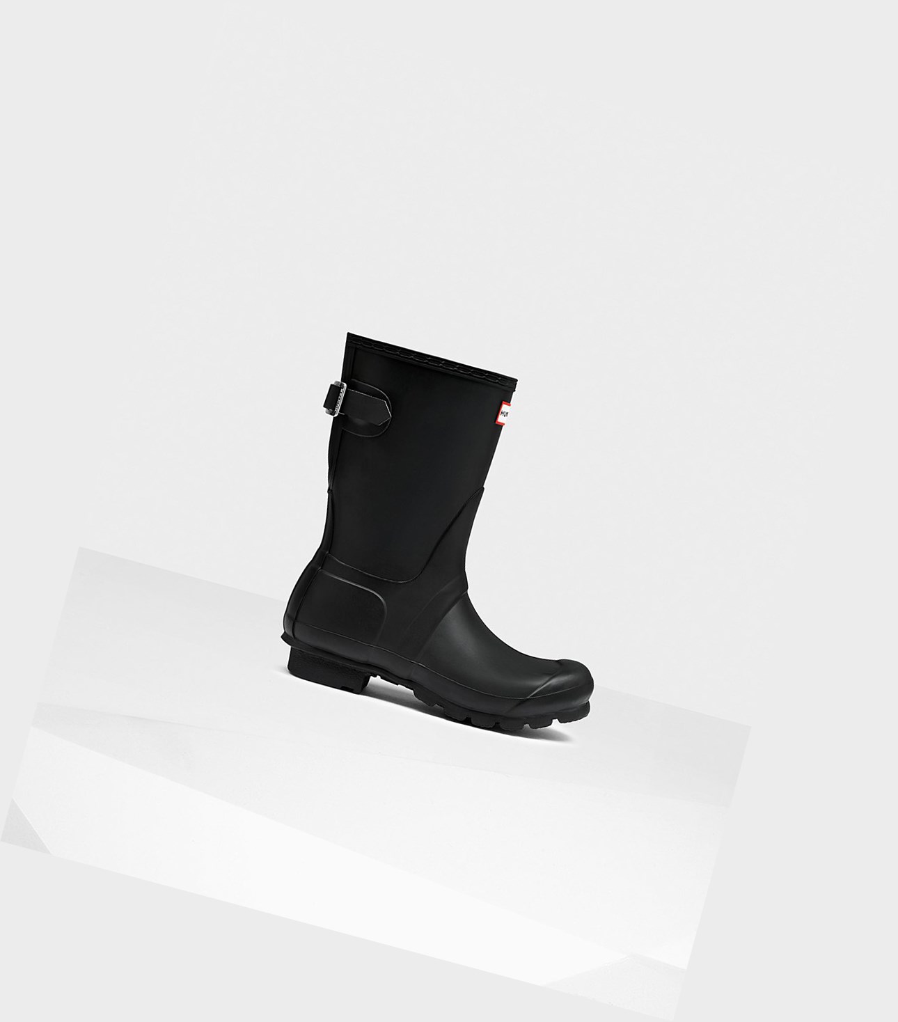 Women\'s Hunter Original Back Adjustable Short Boots Black | 5472809-HD