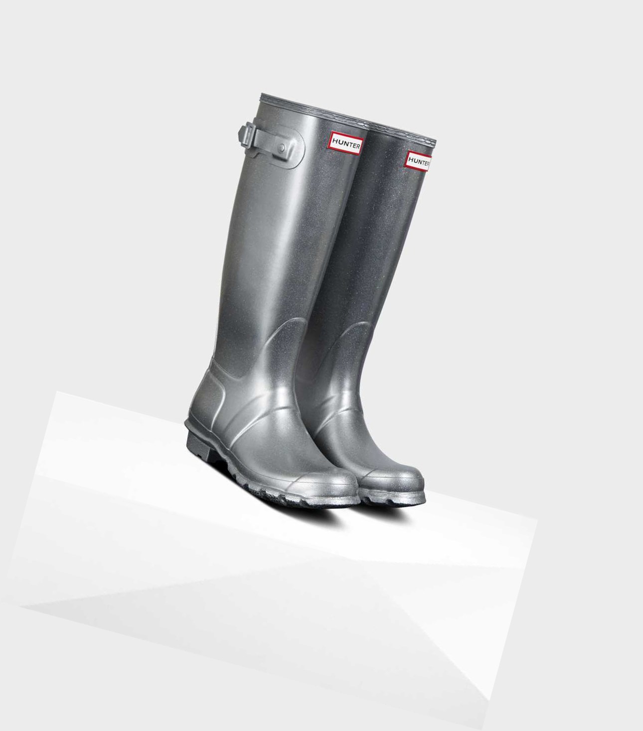 Women's Hunter Original Cosmic Glitter Wellington Tall Boots Silver | 9816407-FL