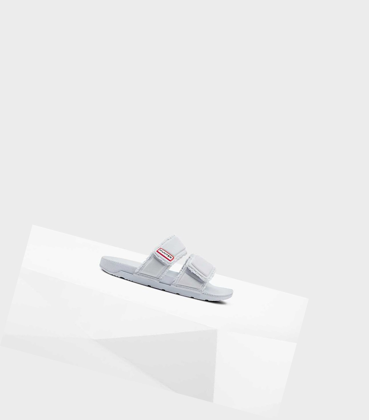 Women's Hunter Original Double Strap Slides Grey | 2670154-IH