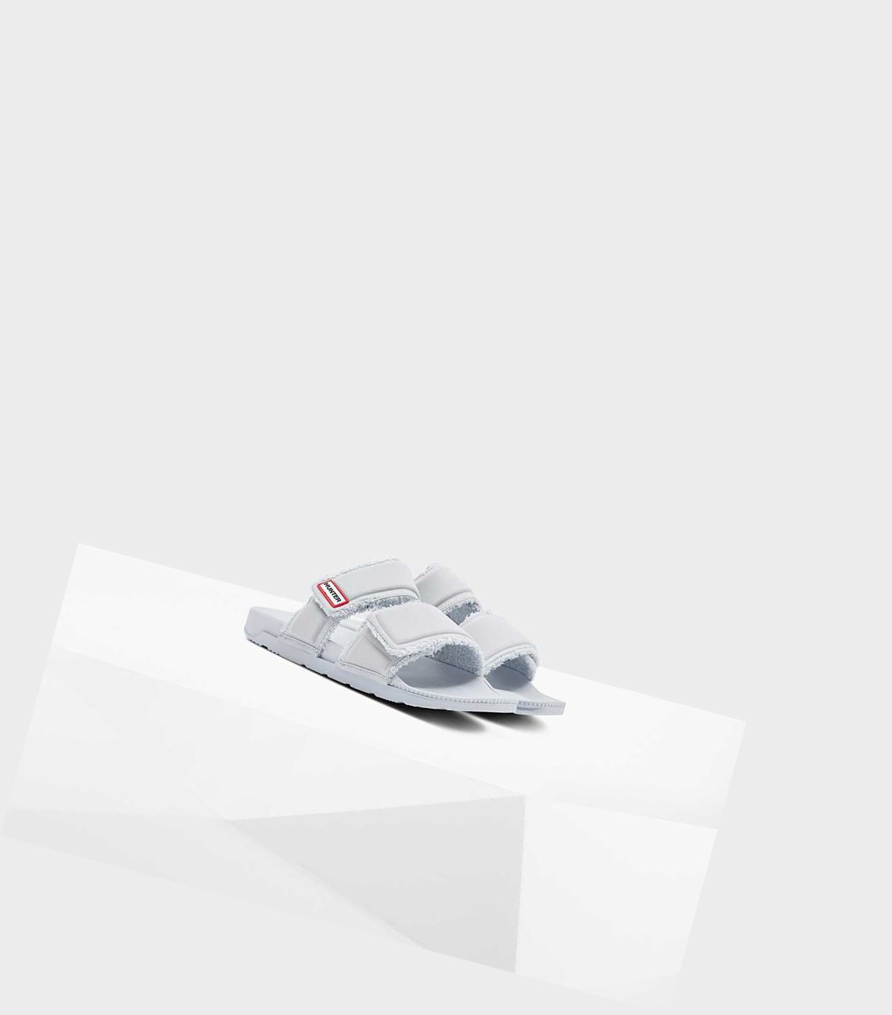 Women's Hunter Original Double Strap Slides Grey | 2670154-IH