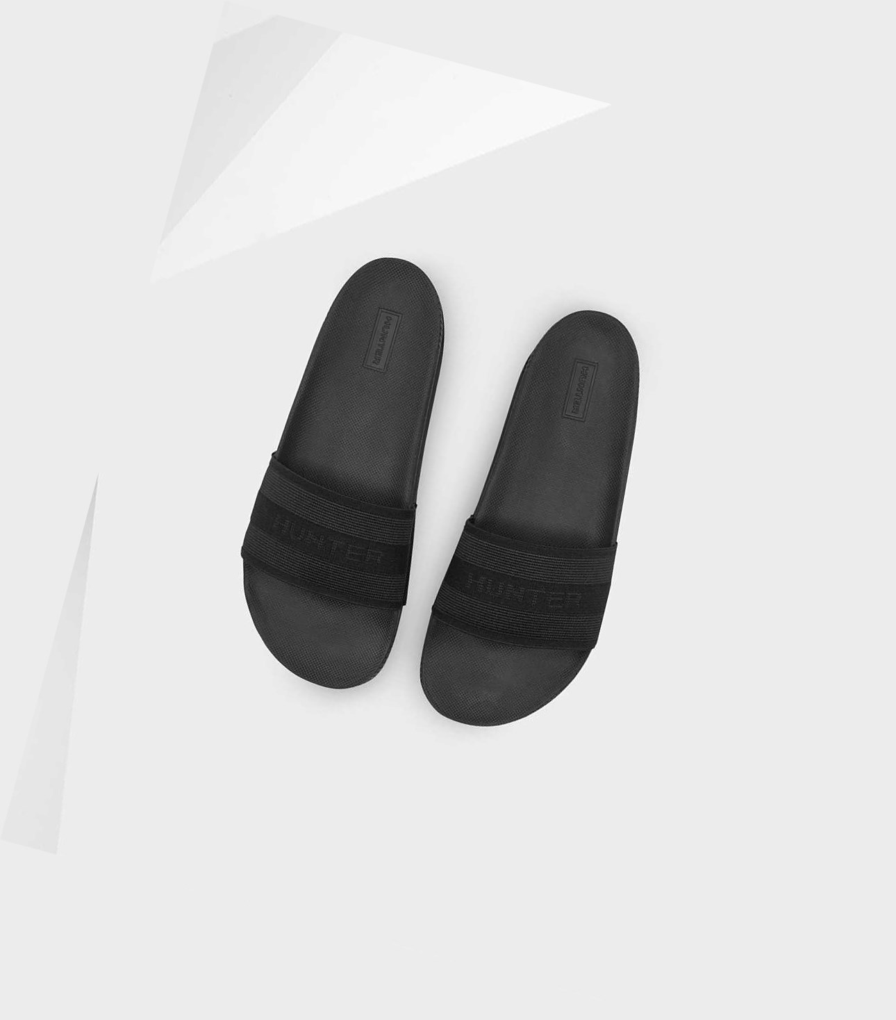 Women\'s Hunter Original Elastic Slides Black | 4325068-OZ