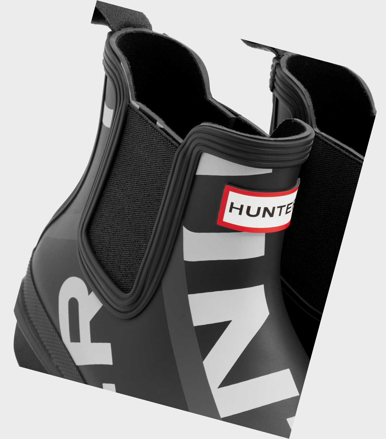 Women's Hunter Original Exploded Logo Chelsea Boots Black | 5481973-QG