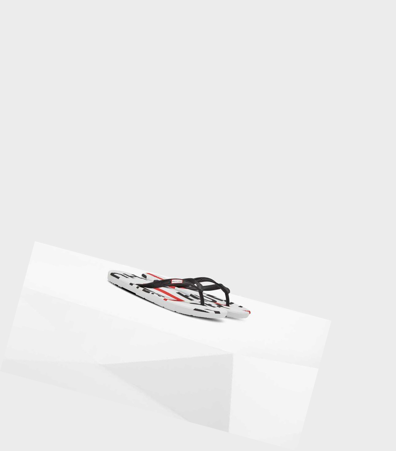 Women's Hunter Original Exploded Logo Flip Flops Black | 1428956-EO
