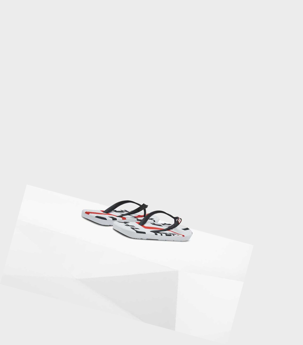 Women's Hunter Original Exploded Logo Flip Flops Black | 1428956-EO