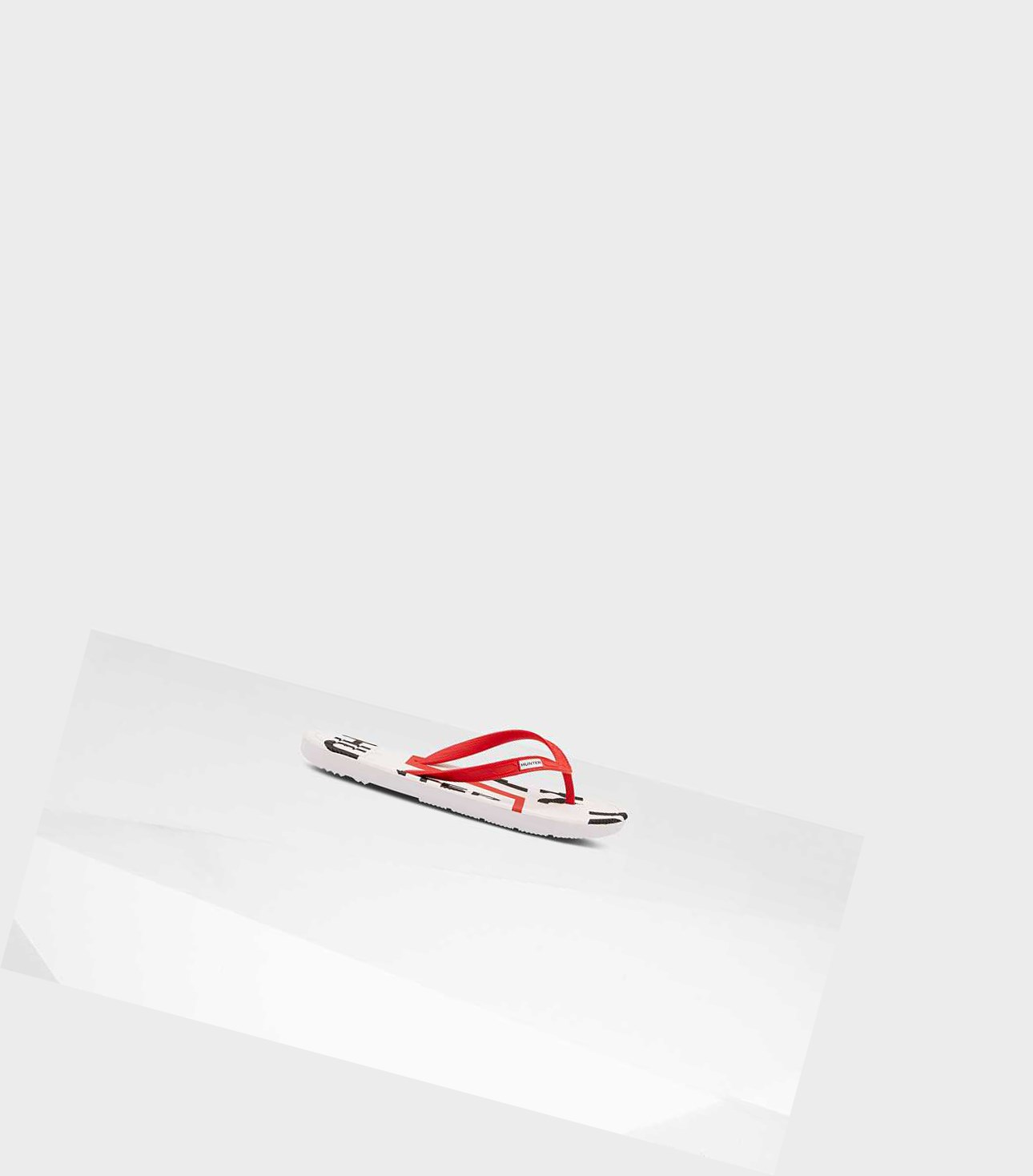 Women's Hunter Original Exploded Logo Flip Flops Red | 2905467-TY