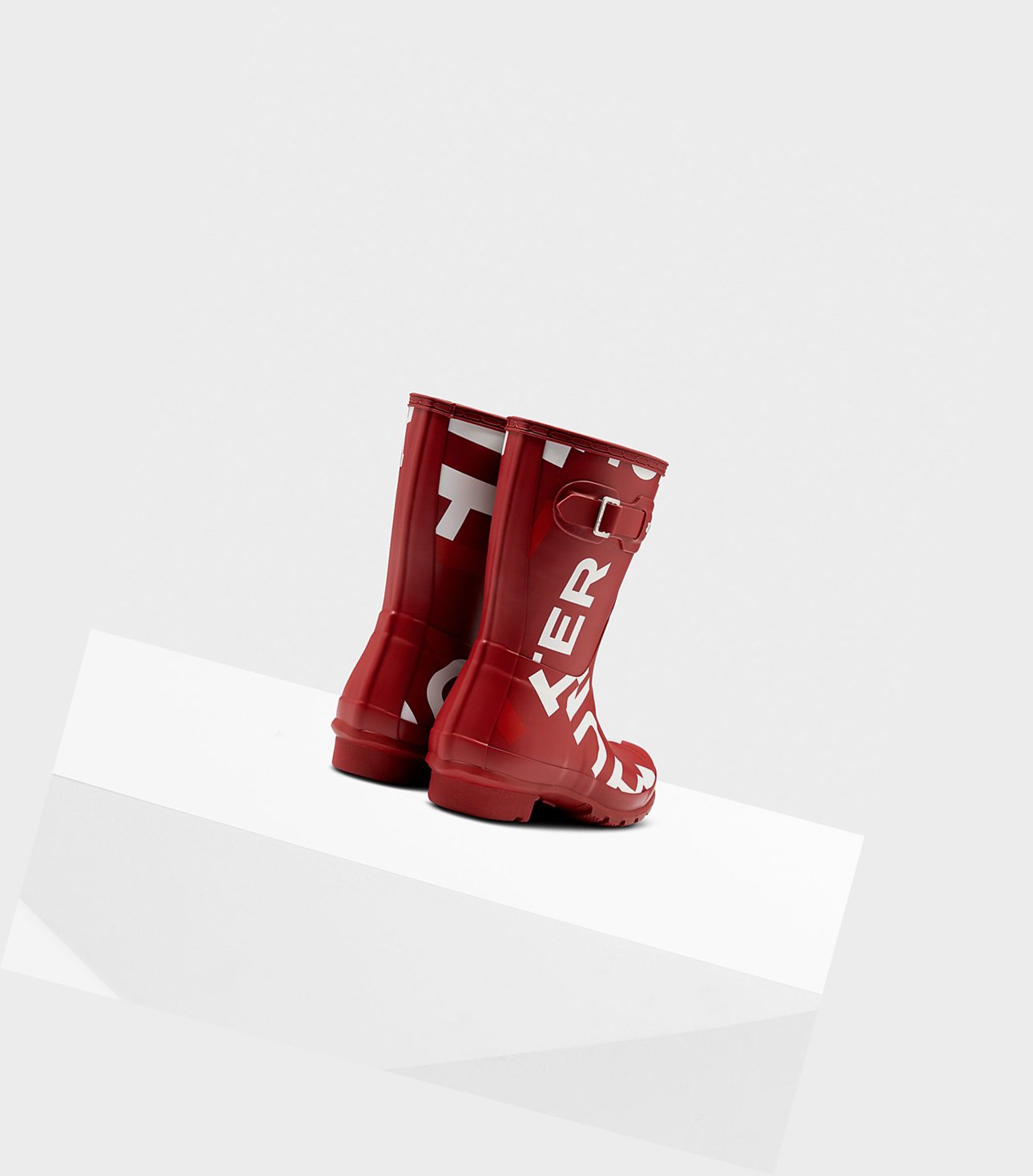Women's Hunter Original Exploded Logo Short Boots Red | 5310429-NK