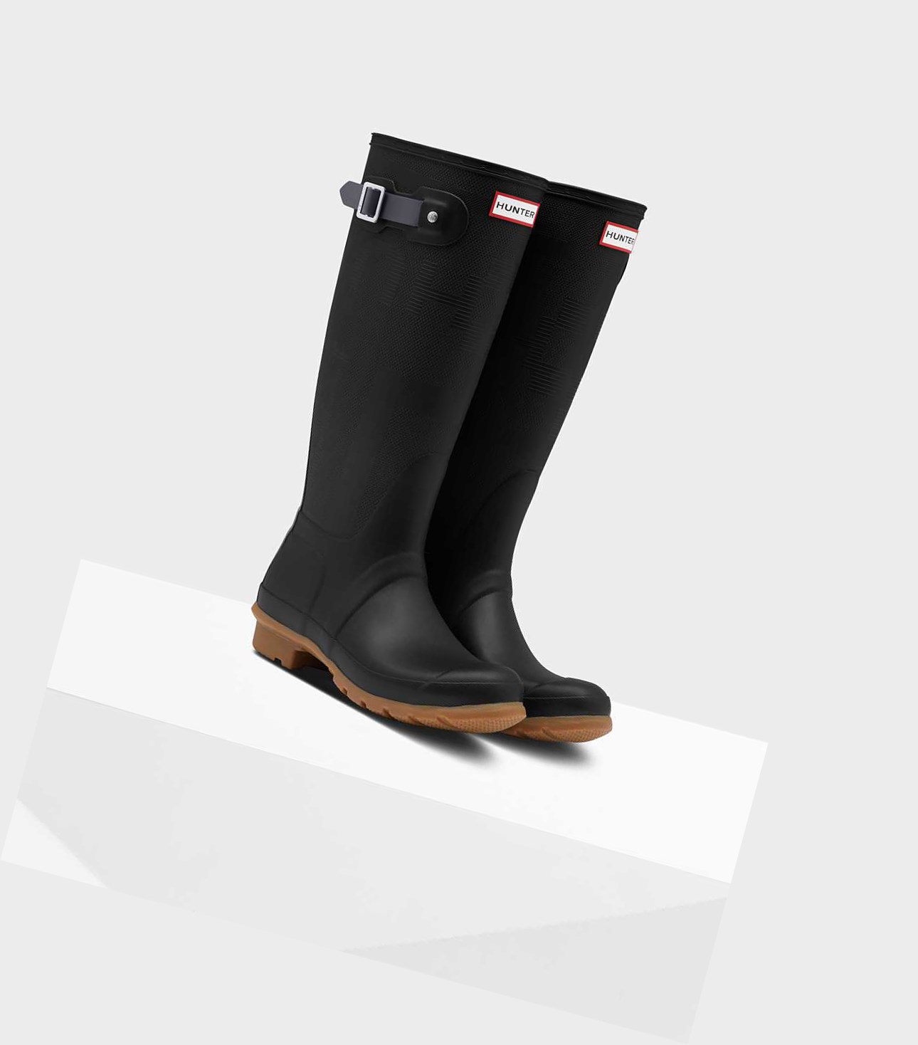Women's Hunter Original Exploded Logo Texture Wellington Tall Boots Black | 0983572-YD